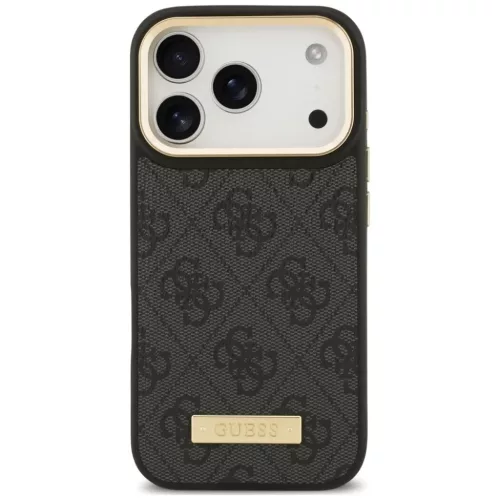  iPhone 18 Pro / iPhone 17 Pro fekete Guess 4G Logo Plate MagSafe tok-3666339681548 3 kép