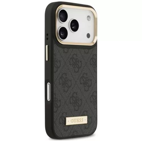  iPhone 18 Pro / iPhone 17 Pro fekete Guess 4G Logo Plate MagSafe tok-3666339681548 4 kép