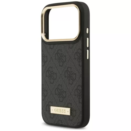  iPhone 18 Pro / iPhone 17 Pro fekete Guess 4G Logo Plate MagSafe tok-3666339681548 6 kép