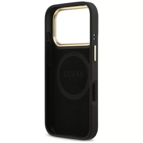  iPhone 18 Pro / iPhone 17 Pro fekete Guess 4G Logo Plate MagSafe tok-3666339681548 7 kép