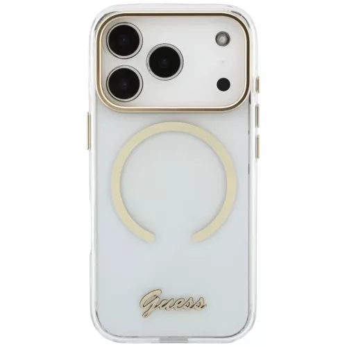  iPhone 18 Pro / 17 Pro Guess IML Script Metal MagSafe átlátszó tok-3666339679156 3 kép