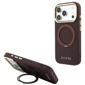  iPhone 18 Pro / 17 Pro Guess Ring Stand 360 Grained Classic Logo MagS-3666339654023 1 kép