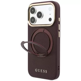  iPhone 18 Pro / 17 Pro Guess Ring Stand 360 Grained Classic Logo MagS-3666339654023 2 kép