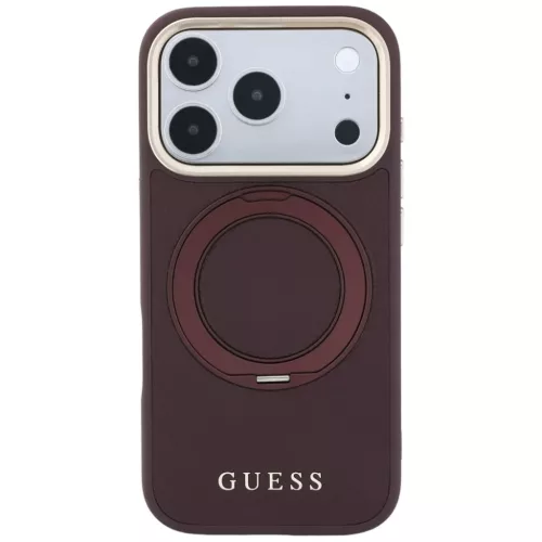  iPhone 18 Pro / 17 Pro Guess Ring Stand 360 Grained Classic Logo MagS-3666339654023 3 kép
