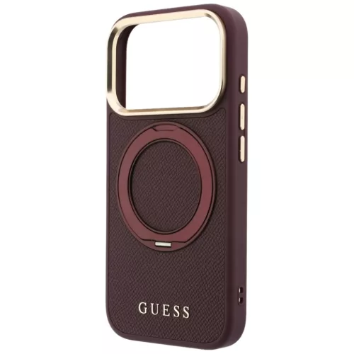  iPhone 18 Pro / 17 Pro Guess Ring Stand 360 Grained Classic Logo MagS-3666339654023 6 kép