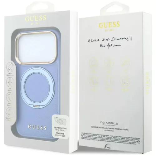  iPhone 18 Pro / 17 Pro készülékhez való világoskék Guess Ring S-3666339653989 8 kép