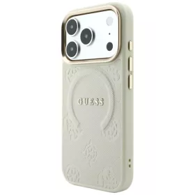  iPhone 18 Pro / 17 Pro Guess Saffiano Peony & Ring MagSafe bézs véd-3666339649951 2 kép