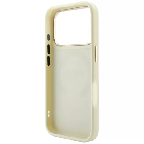  iPhone 18 Pro / 17 Pro Guess Saffiano Peony & Ring MagSafe bézs véd-3666339649951 7 kép