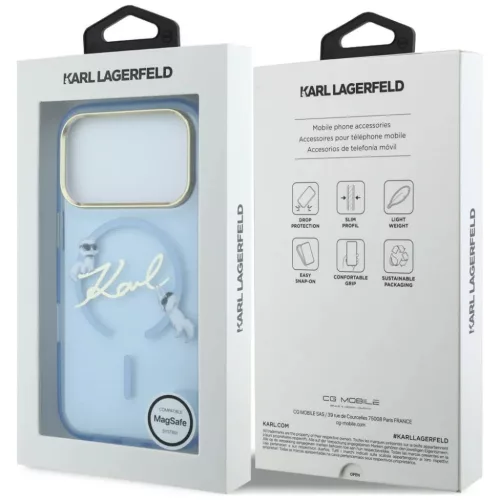  iPhone 18 Pro / 17 Pro Karl Lagerfeld Script Logo MagSafe tok, világ-3666339661571 8 kép