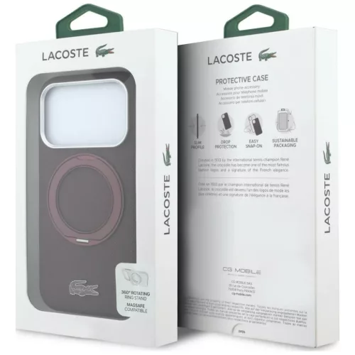  iPhone 18 Pro / iPhone 17 Pro bordó Lacoste Petit Pique MagSafe tok -3666339645625 8 kép
