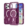 iPhone 18 Pro / 17 Pro készülékhez Terminátor stílusú csillámporos MagSafe mágneses telefontok (cseresznyepiros) tok