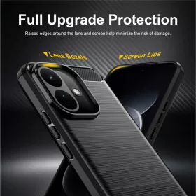  Xiaomi Redmi 17C 5G Techsuit Carbon Silicone ütésálló tok, kék-5949419389281 2 kép