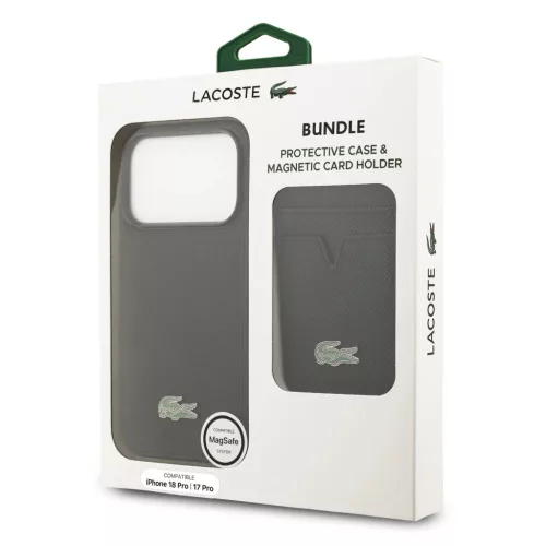  iPhone 18 Pro fekete Lacoste Iconic Petit Pique MagSafe pénztárcás-3666339647469 10 kép