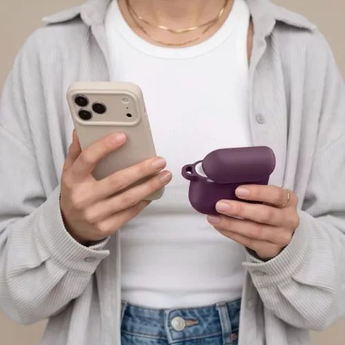  Apple AirPods 4 / 5 bordó Tech-Protect Silicone Hook szilikon tok-5906302399758 6 kép