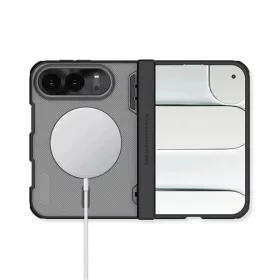  iPhone Duo átlátszó fekete Nillkin Super Frosted Shield Fold mágn-6902048314795 2 kép