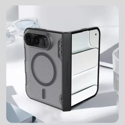  iPhone Duo átlátszó fekete Nillkin Super Frosted Shield Fold mágn-6902048314795 7 kép