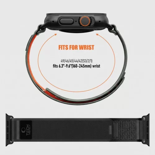  Apple Watch 8/9/10/11/12/SE/Ultra (44/45/46/49 mm) Tech-Protect Nylon-5906302399154 4 kép