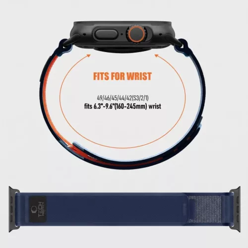  Apple Watch 8/9/10/11/12/SE/Ultra (44/45/46/49 mm) sötétkék-naranc-5906302399161 4 kép
