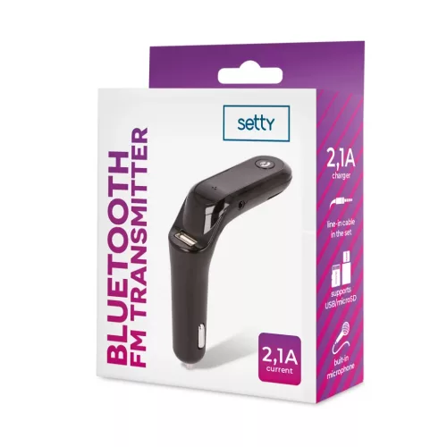 Setty FM bluetooth transmitter TFM-02 fekete-5900495821485 2 kép