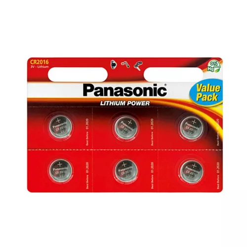 Panasonic Lithium gombelem 3V CR2016 6db blister-5410853043812 1 kép