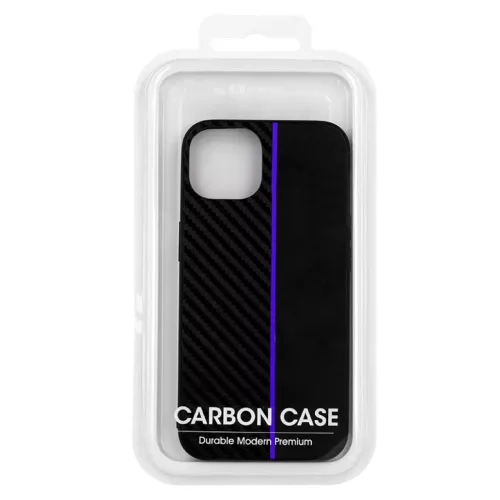 iPhone 13 Pro Max Tel Protect Carbon Tok Fekte / Kék Csík-5900217885344 5 kép