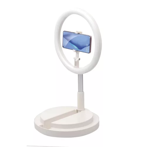 30cm LED 12'' asztali körfény, ringlight és telefontartó fehér On-5903396124587 2 kép