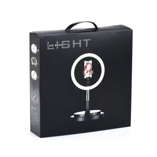 30cm LED 12'' asztali körfény, ringlight és telefontartó fehér On-5903396124587 6 kép