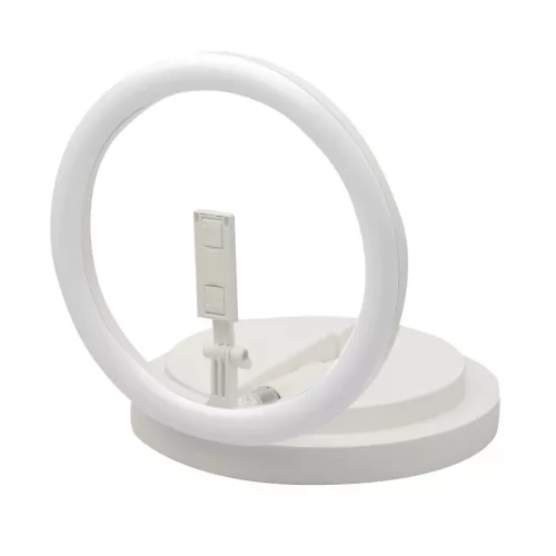 30cm LED 12'' asztali körfény, ringlight és telefontartó fehér On-5903396124587 7 kép