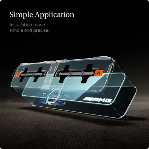 Spigen Glas.TR Ez Fit Kijelzővédő Üvegfólia Mercedes E-class 2020-8809756648984 2 kép