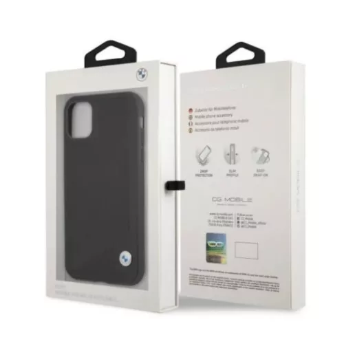  iPhone 11 BMW Leather Deboss bőrtok fekete (BMHCN61RCDPK)-3666339011741 6 kép