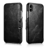 iPhone XS MAX Icarer vintage fliptok fekete színben