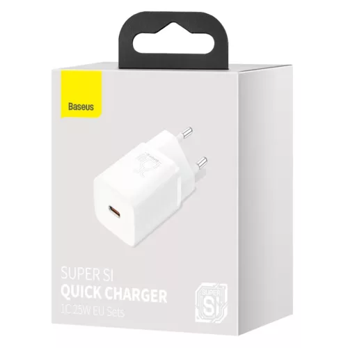 Baseus Super Si 1C gyors töltő fali adapter USB Type C 25W fehér-6932172603731 4 kép