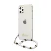 iPhone 12/12 Pro Guess White Pearl tok karpánttal átlátszó (GUHCP12MKPSWH)