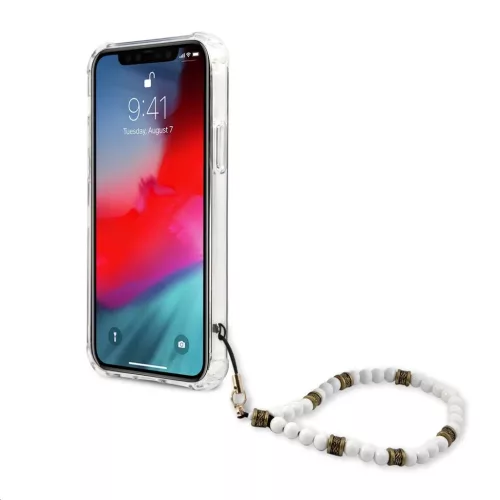 iPhone 12/12 Pro Guess White Pearl tok karpánttal átlátszó (GUHCP1-3666339003739 3 kép
