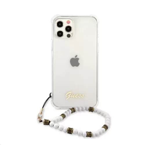iPhone 12/12 Pro Guess White Pearl tok karpánttal átlátszó (GUHCP1-3666339003739 5 kép