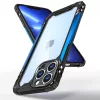 iPhone 12 Pro Max ütésálló TPU+alumínium tok fekete-kék kerettel- 1 kép