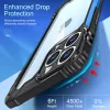iPhone 12 Pro Max ütésálló TPU+alumínium tok fekete-kék kerettel- 3 kép