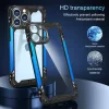 iPhone 12 Pro Max ütésálló TPU+alumínium tok fekete-kék kerettel- 4 kép