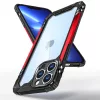 iPhone 12 Pro Max ütésálló TPU+alumínium tok fekete-piros kerette- 1 kép