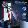 iPhone 12 Pro Max ütésálló TPU+alumínium tok fekete-piros kerette- 4 kép