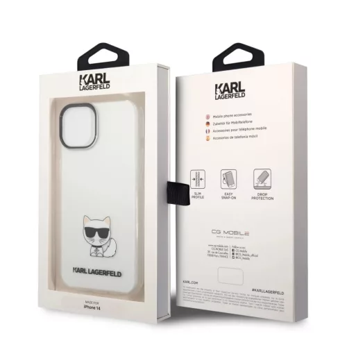 iPhone 14 Plus Karl Lagerfeld Choupette Logo tok átlátszó (KLHCP14M-3666339076528 5 kép