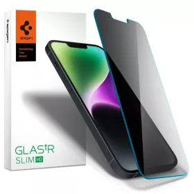 iPhone 13/13 Pro/14/16e/17e Spigen Glas.TR Slim Privacy kijelzővédő-8809811851304 1 kép