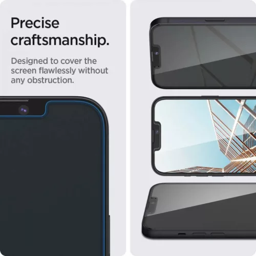 iPhone 13/13 Pro/14/16e/17e Spigen Glas.TR Slim Privacy kijelzővédő-8809811851304 5 kép