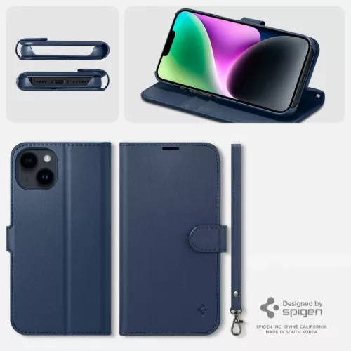 iPhone 14 Spigen Wallet S fliptok kék-8809811868456 3 kép