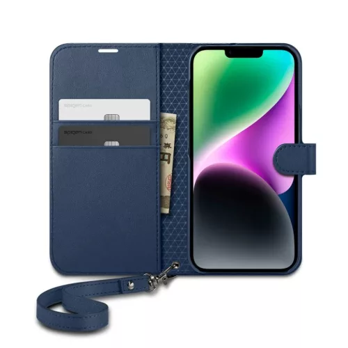 iPhone 14 Spigen Wallet S fliptok kék-8809811868456 6 kép