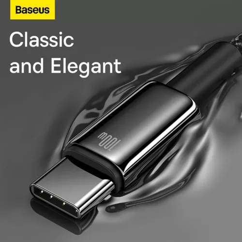 Baseus Tungsten Aranyozott USB A - USB Type-C kábel 100W 1m fekete (C-6932172618087 4 kép