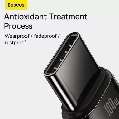 Baseus Tungsten Aranyozott USB A - USB Type-C kábel 100W 1m fekete (C-6932172618087 6 kép