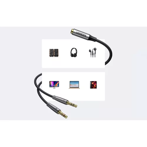 Ugreen AV193 AUX audio splitter fejhallgató + mikrofon 3.5mm-es mini -6957303852550 5 kép