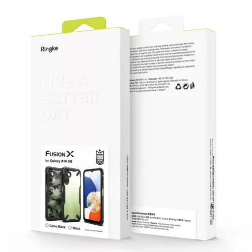 Samsung Galaxy A14 4G/5G Ringke Fusion X tok terepmintás fekete-8809919303606 1 kép