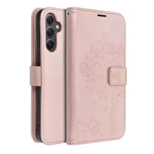 Samsung Galaxy A34 5G Forcell MEZZO fa mintás fliptok rózsa arany-5903396197505 3 kép